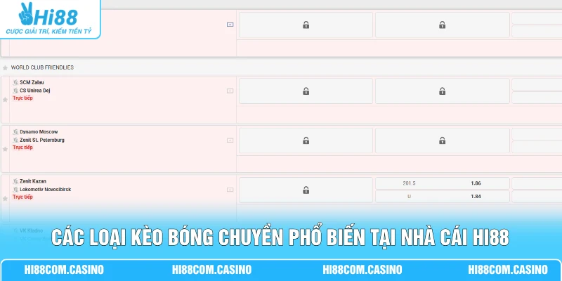 Cá Cược Bóng Chuyền - Phân Tích Kèo Qua 5 Trận Gần Nhất 2 Các loại kèo bóng chuyền phổ biến tại nhà cái Hi88