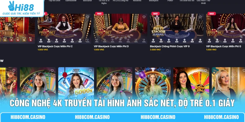 BG Trực Tuyến - Sảnh Cược Bùng Nổ Nhận Ngay 50 Tỷ Đồng 2 Công nghệ 4K truyền tải hình ảnh sắc nét, độ trễ 0.1 giây