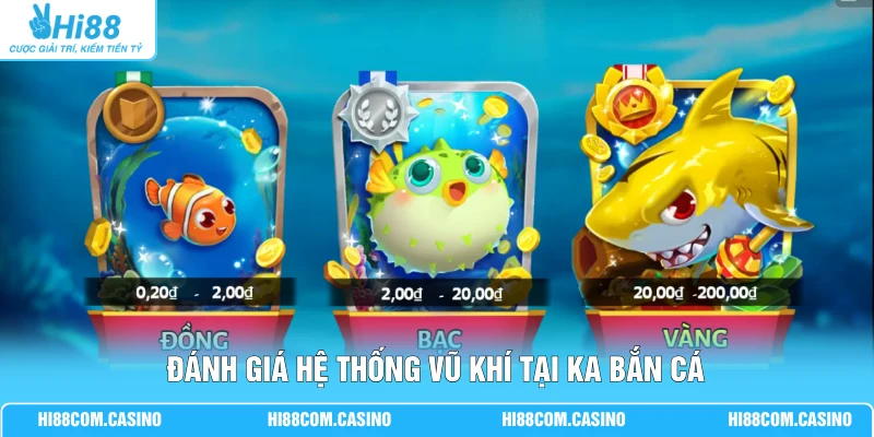 KA Bắn Cá - Điểm Nổi Bật Thu Hút Người Chơi Tại Hi88 2 Đánh giá hệ thống vũ khí tại Ka bắn cá
