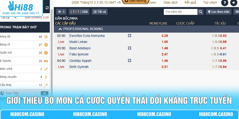 Cá Cược Quyền Thái - 4 Kèo Muay Thai Được Quan Tâm Nhất 1 Giới thiệu bộ môn cá cược quyền thái đối kháng trực tuyến