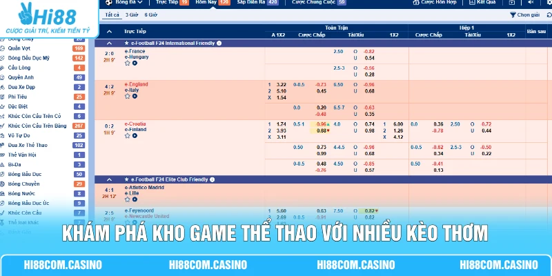 Sảnh Thể Thao | Cập Nhật Hơn 1000 Trận Đấu Kèo Thơm 99% 3 Khám phá kho game thể thao với nhiều kèo thơm