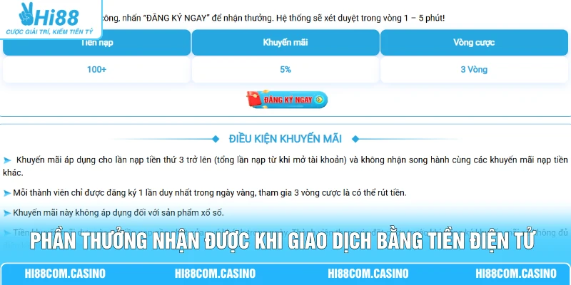 Nạp Tiền USDT Hi88 - Tặng Ngay Thưởng 0.6% Không Giới Hạn 3 Phần thưởng nhận được khi giao dịch bằng tiền điện tử tại Hi88