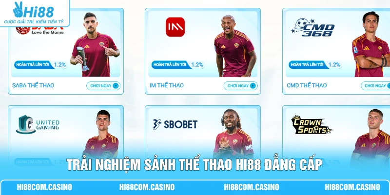 Sảnh Thể Thao | Cập Nhật Hơn 1000 Trận Đấu Kèo Thơm 99% 1 Trải nghiệm sảnh thể thao Hi88 đẳng cấp